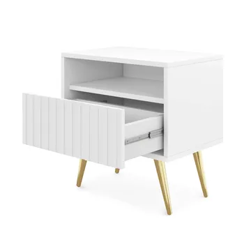 Tapas Sängbord 48 cm - Vit - Products - Möbler - Bord & matgrupp - Avlastningsbord & sidobord - Sängbord & nattduksbord