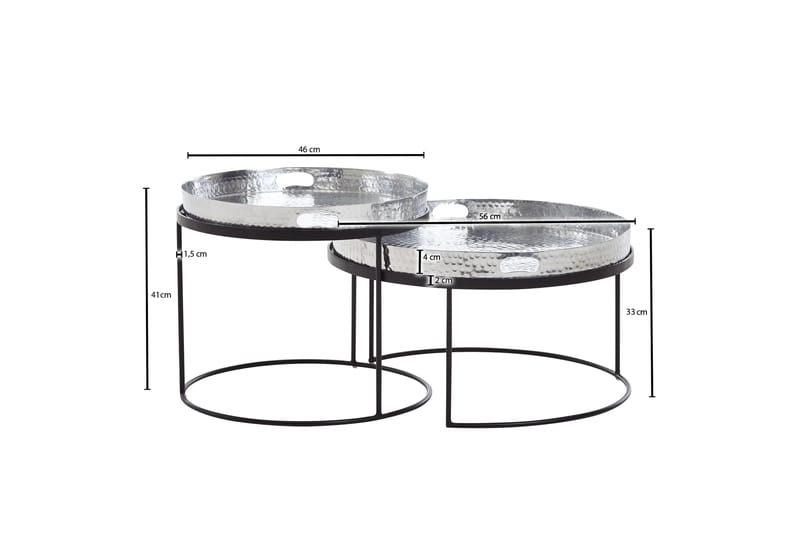 Wilhem Satsbord 46 cm Rund - Silver - Products - Möbler - Bord & matgrupp - Avlastningsbord & sidobord - Satsbord