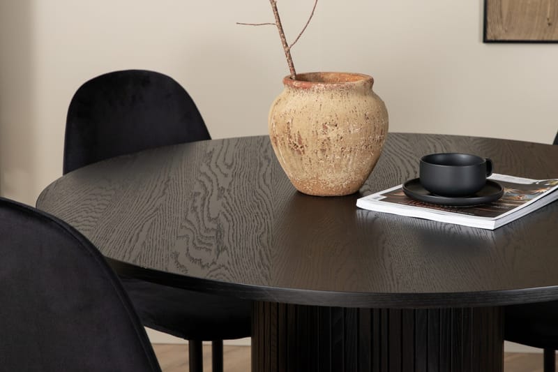 Biana Matgrupp 110 cm Rund inkl 4 Pontus Stolar - Svart - Products - Möbler - Bord & matgrupp - Matgrupp