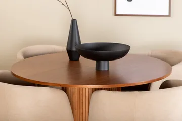 Bianca Matgrupp 110 cm Rund med 4 Berit stolar - Beige - Products - Möbler - Bord & matgrupp - Matgrupp