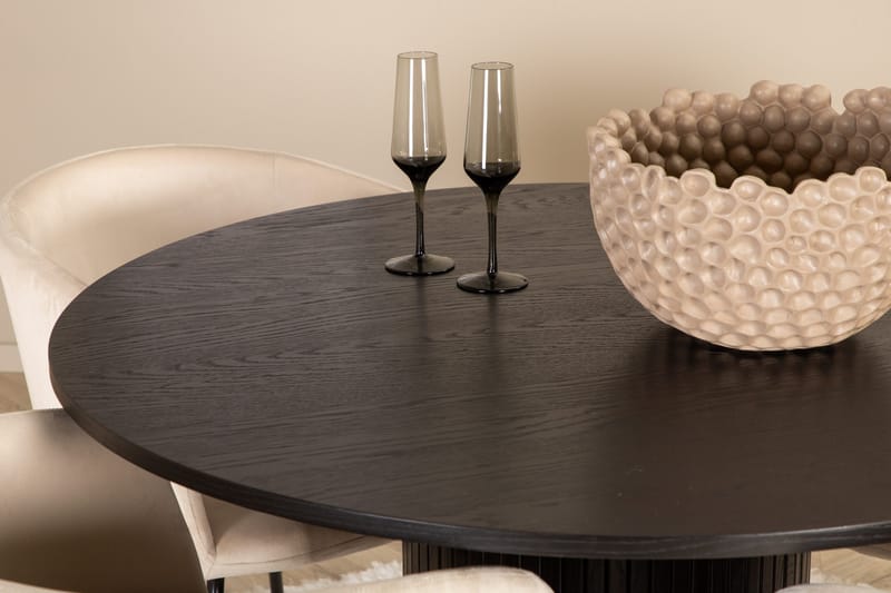 Bianca Matgrupp 110 cm Rund med 4 Berit stolar - Beige - Products - Möbler - Bord & matgrupp - Matgrupp