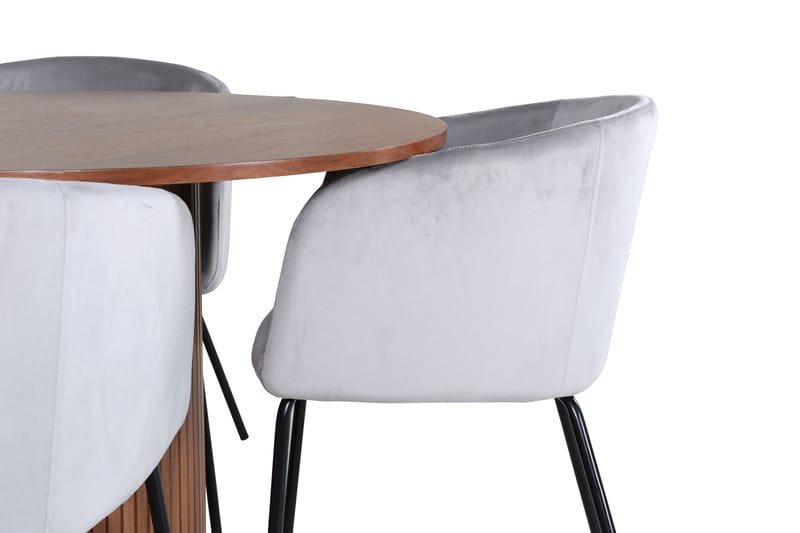 Bianca Matgrupp 110 cm Rund med 4 Berit stolar - Svart - Products - Möbler - Bord & matgrupp - Matgrupp