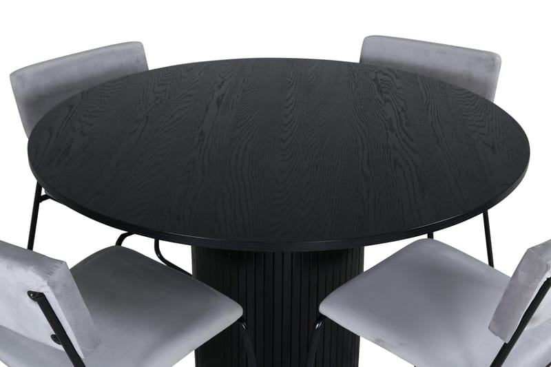 Bianca Matgrupp 110 cm Rund med 4 Kenth stolar - Svart - Products - Möbler - Bord & matgrupp - Matgrupp