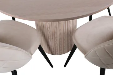 Bianca Matgrupp 110 cm Rund med 4 Velvet stolar - Svart - Products - Möbler - Bord & matgrupp - Matgrupp