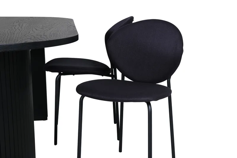 Bianca Matgrupp 200 cm Oval med 4 Vault stolar - Svart - Products - Möbler - Bord & matgrupp - Matgrupp
