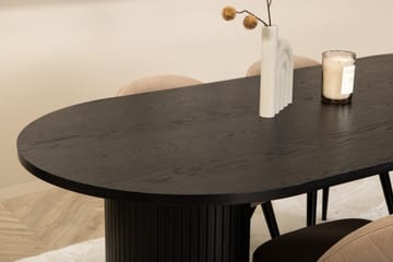 Bianca Matgrupp 200 cm Oval med 4 Velvet stolar - Beige - Products - Möbler - Bord & matgrupp - Matgrupp