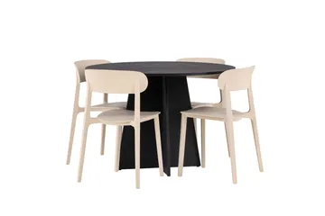 Bootcut Matgrupp 110 cm Rund med 4 Åstol stolar - Beige - Products - Möbler - Bord & matgrupp - Matgrupp