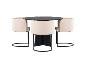 Bootcut Matgrupp 110 cm Rund med 4 Simrishman stolar - Beige - Products - Möbler - Bord & matgrupp - Matgrupp