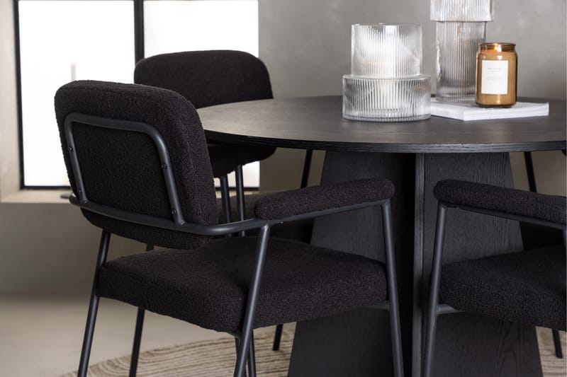 Bootcut Matgrupp 110 cm Rund med 4 Yesterday stolar - Svart - Products - Möbler - Bord & matgrupp - Matgrupp