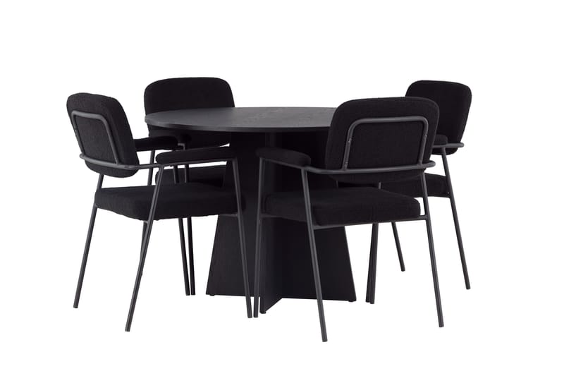 Bootcut Matgrupp 110 cm Rund med 4 Yesterday stolar - Svart - Products - Möbler - Bord & matgrupp - Matgrupp