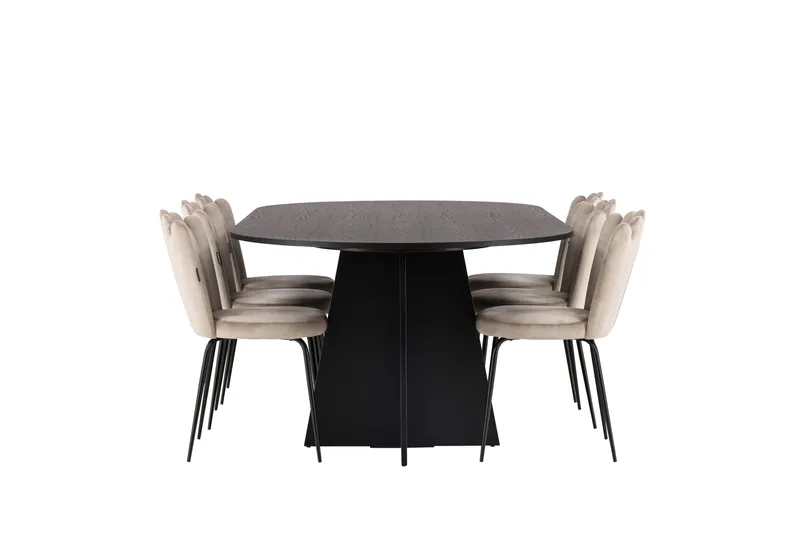 Bootcut Matgrupp 230 cm Oval med 6 Limhamn stolar - Beige - Products - Möbler - Bord & matgrupp - Matgrupp