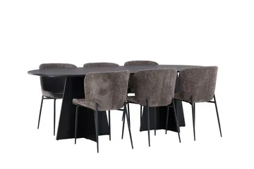 Bootcut Matgrupp 230 cm Oval med 6 Modesto stolar - Beige - Products - Möbler - Bord & matgrupp - Matgrupp