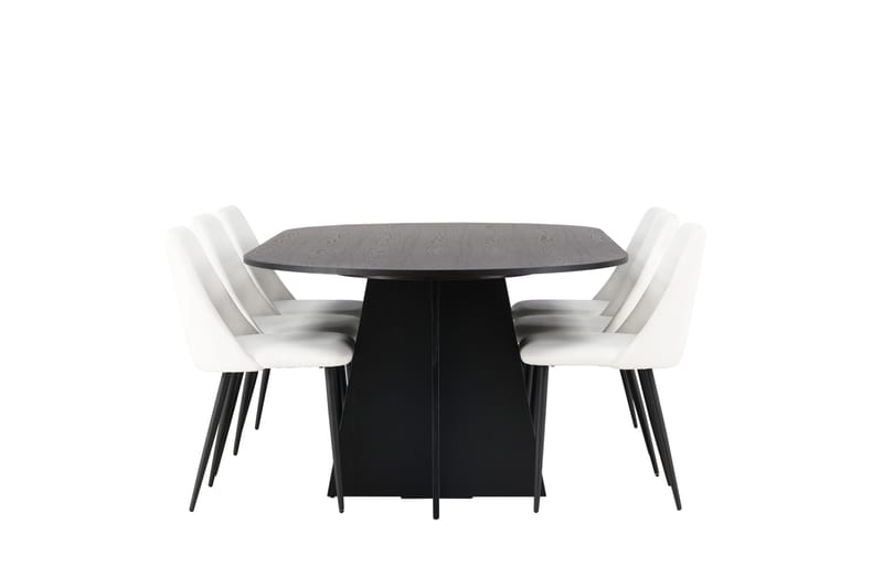 Bootcut Matgrupp 230 cm Oval med 6 Night stolar - Svart - Products - Möbler - Bord & matgrupp - Matgrupp