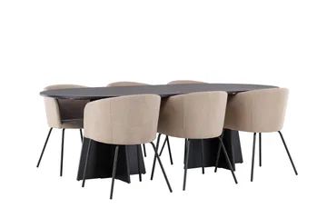 Bootcut Matgrupp 230 cm Rektangulär med 6 Berit stolar - Beige - Products - Möbler - Bord & matgrupp - Matgrupp