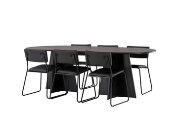Bootcut Matgrupp 230 cm Rektangulär med 6 Kenth Stolar - Svart - Products - Möbler - Bord & matgrupp - Matgrupp