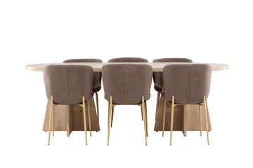 Bootcut Matgrupp 230 cm Rektangulär med 6 Modesto stolar - Whitewash/Brun - Products - Möbler - Bord & matgrupp - Matgrupp