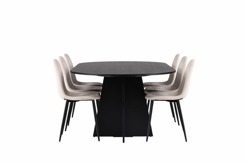 Bootcut Matgrupp 230 cm Rektangulär med 6 Polar stolar - Beige - Products - Möbler - Bord & matgrupp - Matgrupp