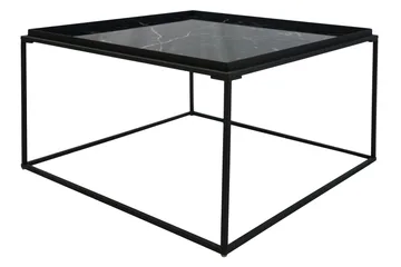 Burwick Soffbord 80 cm Marmormönster Kvadratisk - Svart - Products - Möbler - Bord & matgrupp - Soffbord