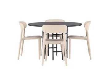 Copenhagen Matgrupp 115 cm Rund med 4 Åstol stolar - Beige - Products - Möbler - Bord & matgrupp - Matgrupp