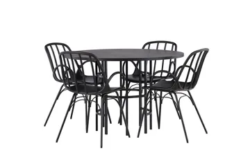 Copenhagen Matgrupp 115 cm Rund med 4 Dyrön stolar - Svart - Products - Möbler - Bord & matgrupp - Matgrupp