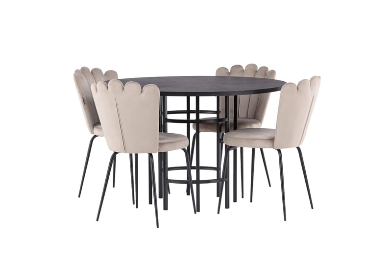 Copenhagen Matgrupp 115 cm Rund med 4 Limhamn stolar - Beige - Products - Möbler - Bord & matgrupp - Matgrupp