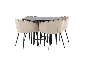 Copenhagen Matgrupp 115 cm Rund med 4 Limhamn stolar - Beige - Products - Möbler - Bord & matgrupp - Matgrupp