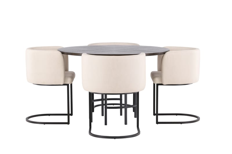Copenhagen Matgrupp 115 cm Rund med 4 Simrishman stolar - Beige - Products - Möbler - Bord & matgrupp - Matgrupp