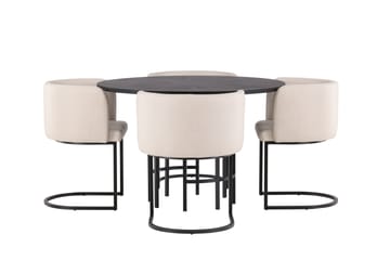 Copenhagen Matgrupp 115 cm Rund med 4 Simrishman stolar - Beige - Products - Möbler - Bord & matgrupp - Matgrupp