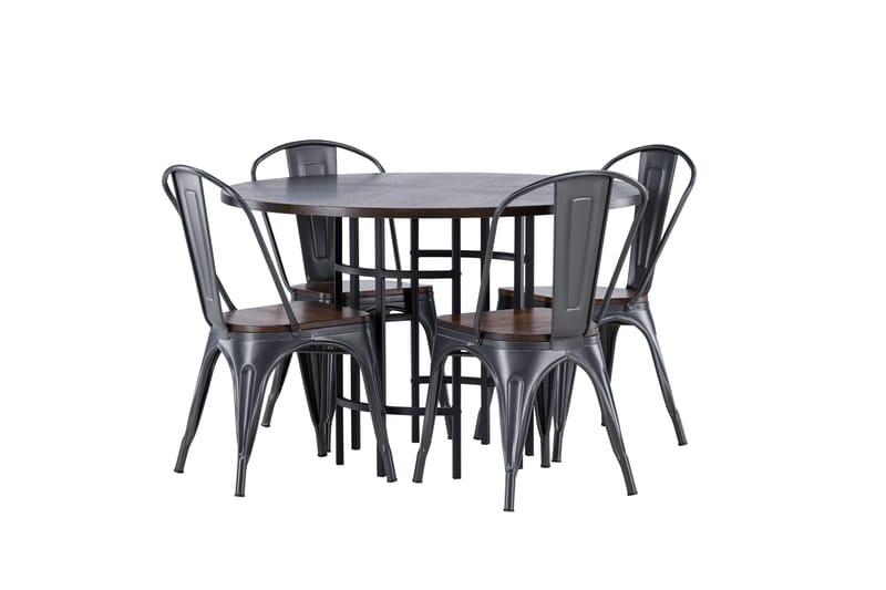 Copenhagen Matgrupp 115 cm Rund med 4 Tempe stolar - Mocca - Products - Möbler - Bord & matgrupp - Matgrupp