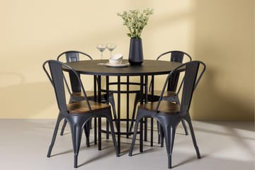 Copenhagen Matgrupp 115 cm Rund med 4 Tempe stolar - Svart - Products - Möbler - Bord & matgrupp - Matgrupp