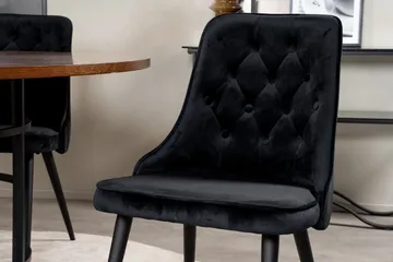 Copenhagen Matgrupp 140 cm Rund med 4 Velvet Deluxe stolar - Svart - Products - Möbler - Bord & matgrupp - Matgrupp