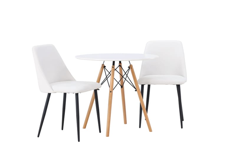 Danburi Matgrupp 60 cm Rund med 2 Night stolar - Vit - Products - Möbler - Bord & matgrupp - Matgrupp