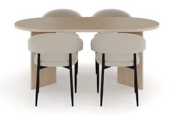 Dano Matbord 180 cm  med 4 Sawako Matstolar - Travertin / Beige - Products - Möbler - Bord & matgrupp - Matgrupp