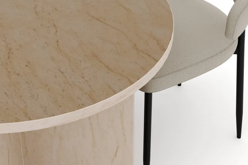 Dano Matbord 180 cm  med 4 Sawako Matstolar - Travertin / Beige - Products - Möbler - Bord & matgrupp - Matgrupp