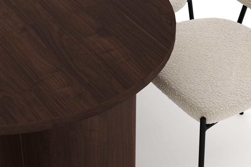 Dano Matbord 180 cm  med 6 Gemmiano Matstolar - Valnöt / Vit Bouclé - Products - Möbler - Bord & matgrupp - Matgrupp