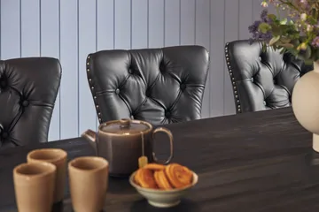 Dijon Matgrupp 200 cm inkl 6 Bergviken Stolar Konstläder - Brun - Products - Möbler - Bord & matgrupp - Matgrupp