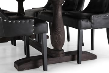 Dijon Matgrupp 200 cm med 6 Tuva Fåtölj - Vintage Trä / Svart Pu - Products - Möbler - Bord & matgrupp - Matgrupp