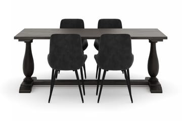 Dijon Matgrupp 200x100cm med 4 Alsarp Matstolar - Brun - Products - Möbler - Bord & matgrupp - Matgrupp