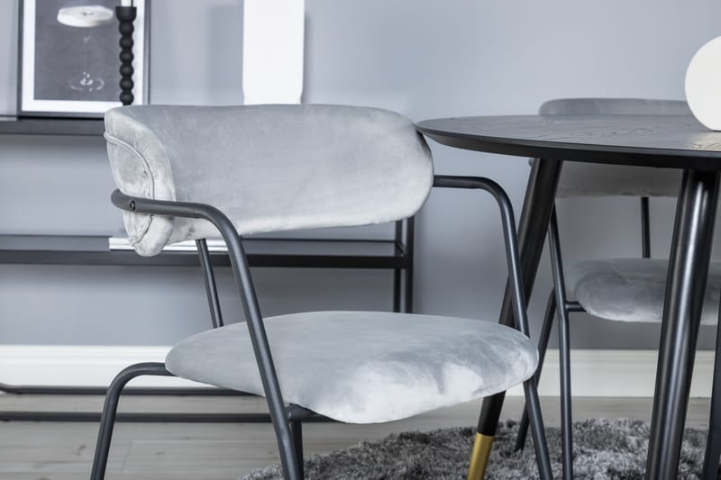 Dipp Matgrupp 115 cm Rund med 4 Arrow stolar - Svart/Guld - Products - Möbler - Bord & matgrupp - Matgrupp