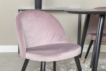 Dipp Matgrupp 115 cm Rund med 4 Velvet stolar - Svart/Guld - Products - Möbler - Bord & matgrupp - Matgrupp