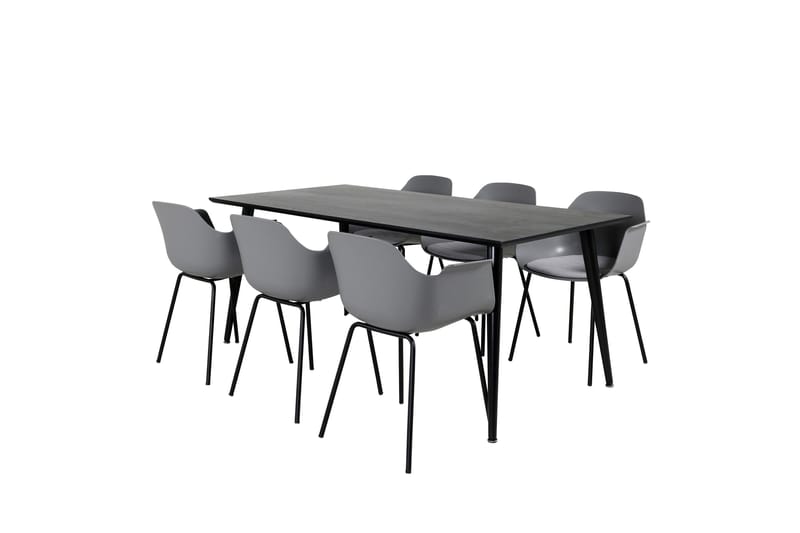 Dipp Matgrupp 180 cm Rektangulär med 6 Comfort stolar - Svart - Products - Möbler - Bord & matgrupp - Matgrupp