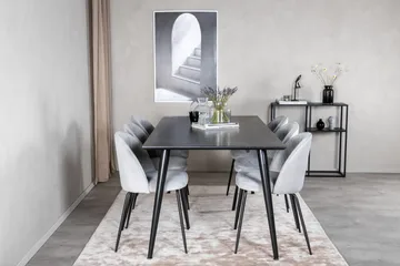 Dipp Matgrupp 180 cm Rektangulär med 6 Wrinkles stolar - Svart - Products - Möbler - Bord & matgrupp - Matgrupp