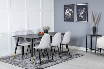 Dipp Matgrupp 180 cm Rektangulär med 6 Polar stolar - Svart/Guld - Products - Möbler - Bord & matgrupp - Matgrupp