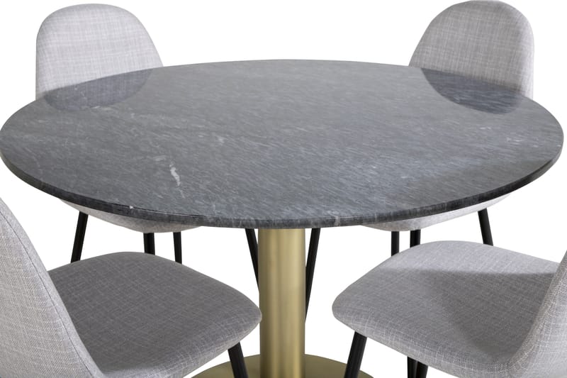 Estelle Matgrupp 106 cm Rund med 4 Polar stolar - Svart/Guld - Products - Möbler - Bord & matgrupp - Matgrupp