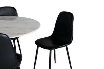 Estelle Matgrupp 106 cm Rund med 6 Polar stolar - Svart - Products - Möbler - Bord & matgrupp - Matgrupp