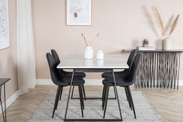 Estelle Matgrupp 140 cm Rektangulär med 4 Polar stolar - Svart - Products - Möbler - Bord & matgrupp - Matgrupp