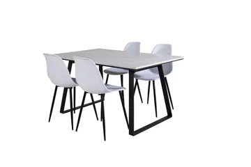 Estelle Matgrupp 140 cm Rektangulär med 4 Polar stolar - Svart - Products - Möbler - Bord & matgrupp - Matgrupp