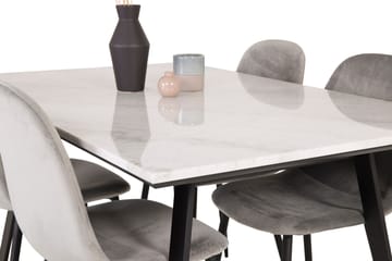 Estelle Matgrupp 140 cm Rektangulär med 4 Polar stolar - Svart - Products - Möbler - Bord & matgrupp - Matgrupp