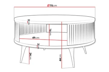 Galia Soffbord 75 cm - Svart/Ljusgrå - Products - Möbler - Bord & matgrupp - Soffbord
