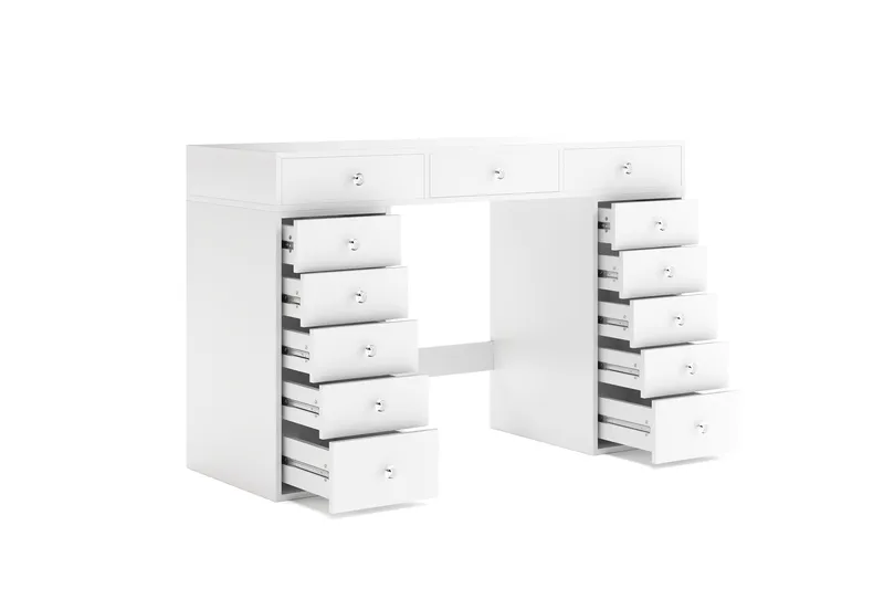 Glow Stort sminkbord utan spegel - Förvaring med lådor 120 cm - Vit - Products - Möbler - Bord & matgrupp - Sminkbord & toalettbord